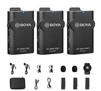 BOYA BY-WM4 PRO K2 Wireless Lavalier Microphone Mini Lapel Clip on Mic forDSLR Camera Smartphone iOS for vlog Live Streaming Interview Commentary Record 2 TXS & 1 RX