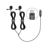 BOYA Dual-Head USB Type-C Lavalier Microphones Vlog for USB-C Devices, BY-M3D Digital for Pad Pro, Mac PC, Samsung Android Devices