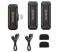 BOYA Dual Wireless Lavalier Microphone for iPhone 13 iPad, BY-WM3T2 D2 Wireless Handheld Microphone System for Recording, Live Stream, YouTube, TikTok, Facebook, Noise Reduction Auto-Sync