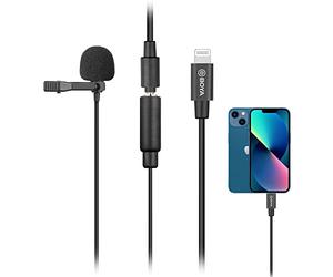 BOYA Lavalier Lightning Microphone for iOS iPhone 13 Vlog, 20 ft/6m by-M2 Lapel Universal Mic with Lightning Plug Adapter for iPhone 11 10 X 8 7 MAC YouTube Video Facebook Live