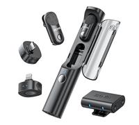 BOYA Magic Microphone Wireless(Stand not included), Clip On, Handheld, Desk, On-camera Microphone for iPhone, Mini Lavalier Mic with USB-C/Lighting/3.5mm Jack Plug, Lapel Mic for Streaming, Vlogging