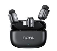 BOYA MINI 2 Microphone for iPhone 15 16 17 Series, Andriod, 5g, 24Bit, 100m, Wireless Lavalier Microphone with USB-C Plug, Small Lapel Mic, 30h, Clip on Mic for Vlogging, Video Recording, Youtube