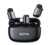 BOYA Mini 2 Wireless Lavalier Microphone for iPhone Andriod, USB-C, Black