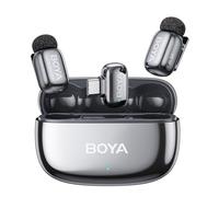 BOYA Mini 2 Wireless Lavalier Microphone for iPhone Andriod, USB-C, Silver