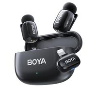 BOYA Mini 2 Wireless Lavalier Microphone with AI Noise Cancellation, App Control, 30H Battery Charging Case - for iPhone, Video, Podcasts, Vlogging, TikTok, YouTube