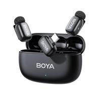 BOYA Mini Microphone for iPhone Andriod, USB-C Plug, Black | 5g Ultralight, 48kHz/24Bit, 100 m, 30 h, Safety Track, AI Noise Cancellation, App Control
