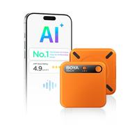 BOYA Notra AI Voice Recorder, 3-Mode Capture -Ambient/Phone Call/Bluetooth, AI Transcription&Smart Summary, Support 140+ Languages, 64GB Storage, Magnetic Note Taker for Meetings, Lectures, Orange