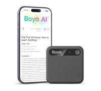 BOYA Notra Neo AI Voice Recorder AI Transcription Magnetic Shell Black | 5-m Bluetooth-call Capture, 140+-Language AI Transcription, 8-GB Storage, Free Cloud, Type-C, 20 Hour