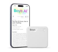 BOYA Notra Neo AI Voice Recorder AI Transcription Magnetic Shell White | 5-m Bluetooth-call Capture, 140+-Language AI Transcription, 8-GB Storage, Free Cloud, Type-C, 20 Hour