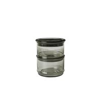 Boya Stackable Containers Ø10.5 cm Set of 2 Smoked Grey