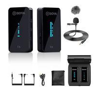 BOYA Wireless Lavalier Microphone, by-XM6 K1 2.4G Compact Professional Lapel Mic with Rechargeable Charging Case for iPhone/iPad/Android/Camera-7HR Battery, 328' Range,LED Display