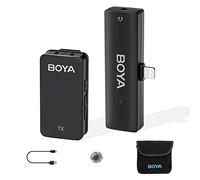 BOYA Wireless Lavalier Microphone for iPhone/iPad,2.4GHz Wireless Lapel Microphone with Gain&Noise Cancelling for YouTube,Tiktok Live Stream, Video Recording, Vlogging (Wmic5-M3)