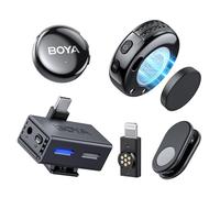 BOYALINK 3 Wireless Lavalier Microphone for Android/Camera/PC,AI Noise Reduction,48kHz/24Bit Studio Sound,984ft 30h Battery with Charging Case, APP Control Mic for Vlogging Interview(No Charging Case)