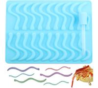 BOYANAN 20 Cavity Snake Worm Silicone Candy Moulds for Gummy Candy Chocolate Cake Decoration