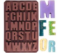 BOYANAN 26 Cavities Alphabet Crayon Mould Letter Silicone Chocolate Moulds for Candy Chocolate