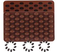 BOYANAN 55 Cavity Mini Coffee Beans Silicone Candy Mould Coffee Bean Shaped Candy Mould for DIY Cake Decoration Set of 2