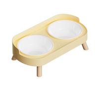 BOYANDM Double Bowl Elevated Pet Dining Station Splash Proof Design Ergonomic Height Cats Feeder Dish for Eating Habits Raised Pet Feeders with Splash Proof