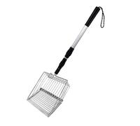 BOYANDM Telescoping Cats Waste Scooper with Adjustable Handle Debris Waste Removal Cleaning Sifting Shovel for Chicken Coops Garden Sifting Cats Litter Cleaner Tool