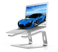 BoYata Laptop Stand, Aluminum Portable Ventilated Laptop Holder, Notebook Stand Compatible with 10-14'' MacBook Pro/Air, Dell, HP, Samsung, Acer (Silver)