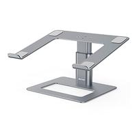 BoYata Laptop Stand, Height Adjustable Ventilated Laptop Holder, Ergonomic Notebook Stand, Laptop Riser Compatible with 10-17'' Laptops-Grey