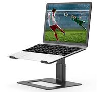 BoYata Laptop Stand, Height Adjustable Ventilated Laptop Holder, Ergonomic Notebook Stand, Laptop Riser Compatible with 10-17'' Laptops-Black