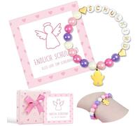 BOYATONG First Day of School Gift, Bracelet School Child Girl, First Day of School Gifts Guardian Angel, Meaningful First Day of School Gifts, School Child Gift Lucky Charm with Greeting Card Gift Box