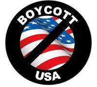 Boycott USA - (Two Pack) 80mm Diameter Car Bumper Window Decal Sticker