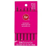 Boye 33936227STSM Steel Crochet Hook Set with Ergonomic Handles, US Sizes 00-6, 6pcs