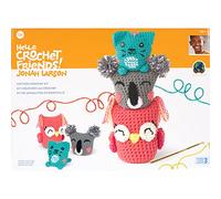 Boye Jonah's Hands Cute Critters Beginners Crochet Kit for Kids and Adults, Makes 3 Animals, Multicolor 10 Piece