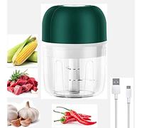 BoYeeBo Mini Electric Garlic Chopper, Rechargeable Wireless Food Masher, Portable Mini Food Processor for Vegetable Ginger Garlic Onion Spice Chili Baby Food (Dark Green)