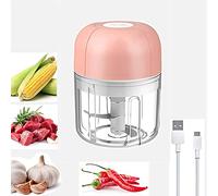 BoYeeBo Mini Electric Garlic Chopper, Rechargeable Wireless Food Masher, Portable Mini Food Processor for Vegetable Ginger Garlic Onion Spice Chili Baby Food (Pink)