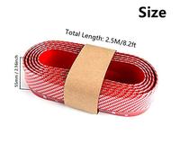 BoYeeBo Universal Car Front Bumper Protector Self-adhesive Auto Splitter Body Spoiler Skirt Rubber Bumper Lip Trim Spoiler, 2.5M/8.2ft (Carbon Fiber-Red)