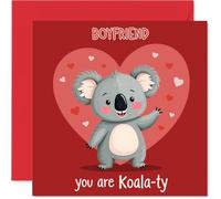 Boyfriend Anniversary Card - Koala-ty - Happy Anniversary Card for Boyfriend from Girlfriend Partner, 145mm Wedding Anniversaries Greeting Cards