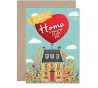 Boyfriend Anniversary Card - My Home is You - Happy Anniversary Card for Boyfriend from Girlfriend Partner, 5x7 Inch Wedding Anniversaries Greeting Cards