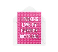 Boyfriend Cards Anniversary Card I F*cking Love My Awesome Boyfriend Valentines Day Birthday for Him Anniversary Novelty CBH530