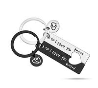 Boyfriend Gift from Girlfriend Couple Keychain Gift Keyrings Jewelry for His and Hers Couple Matching Keychain Set Engagement Wedding Gift for Husband Wife Valentines Day Anniversary Birthday Gift