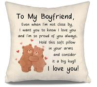 Boyfriend Gift from Girlfriend To My Boyfriend Cushion Cover Even When I'm not Close by I Want You to Know I Love You and I'm So Proud of You Always Birthday Valentine's Day (boyfriend)