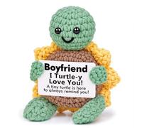 Boyfriend Gifts - Positive Handmade Crochet Sunflower Turtle Decor- Cute Anniversary Birthday Presents for Boyfriend, Thinking of You Long Distance Relationship I Love You Gifts for Him