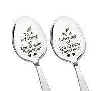 Boyfriend Girlfriend Anniversary Birthday Gifts for Couples Ice Cream Spoon Gift for Husband Wife Christmas Gifts for Fiancee Fiance Engagement Gifts for His and Hers Gifts for Bf Gf Spoons 2Pcs