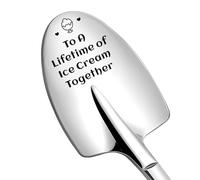 Boyfriend Girlfriend Engagement Gifts for Couples Husband Hubby Anniversary Birthday Gift for Wife Wifey to A Lifetime of Ice Cream Together Engraved Ice Cream Spoons Gift for Bf Gf