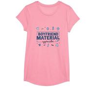 Boyfriend Material Appreciator: Charming Romantic Gift T-Shirt, Girls, Pink, Small