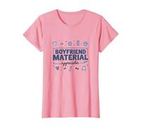 Boyfriend Material Appreciator: Charming Romantic Gift T-Shirt, Women, Pink, 3XL