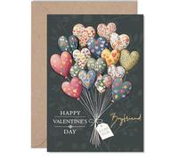Boyfriend Valentines Day Card - Always & Forever - Happy Valentines Card for Boyfriend from Girlfriend Partner, 5x7 Inch Valentine Greeting Cards