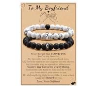 Boyfriend Valentines Gifts Matching Bracelets Mens Valentines Gifts Adjustable Beaded Bracelets to My Boyfriend Christmas Anniversary Wedding Jewelry