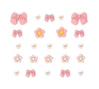 Boyfriend Voodoo Dolls Cute Flower Bow Shoe Charms For Girls Women 24Pcs Shoe Charms With Pearl Resin Flower Accessories For Decoration Perfect Birthday Bending Dolls (12X10X2cm)