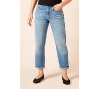 Womens Boyfriends Ankle Grazer Fold Up Jeans Light Wash 10
