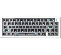 BOYI GMK67-65% Mechanical Keyboard, Tri-Mode Wireless RGB, Hot-Swappable, Bluetooth 5.0/2.4G/Type-C, EVA Sound Insulation Mat, Customizable (White+Knob)