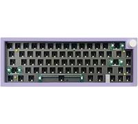 BOYI GMK67-65% Tri-Mode Wireless RGB Mechanical Keyboard Kit - Hot-Swappable Bluetooth 5.0/2.4G/Type-C, EVA Sound Insulation Mat, Customizable (Purple+Knob)