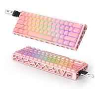 BOYI H60Pro Hollow Aluminum Rapid Trigger Magnetic Switch 60% Mechanical Keyboard,Hall Effect 8K Polling Rate RGB Wired Skeleton Aluminum CNC Gaming Keyboard (Pink Crystal Jelly Keycaps)