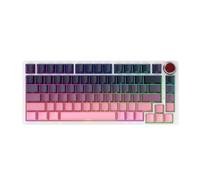 BOYI YK82 75% Aluminum Alloy Mechanical Keyboard,Gasket-Mounted Hot-Swap,Wireless BT5.0/2.4G/Type-C Wired Programmable RGB Backlit Gaming Keyboard with Knob (Black Pink Side Printed PBT Keycaps)